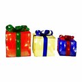 Goldengifts 10.63 in. LED Lighted Gift Boxes Yard Decor Clear & Warm White GO2742014